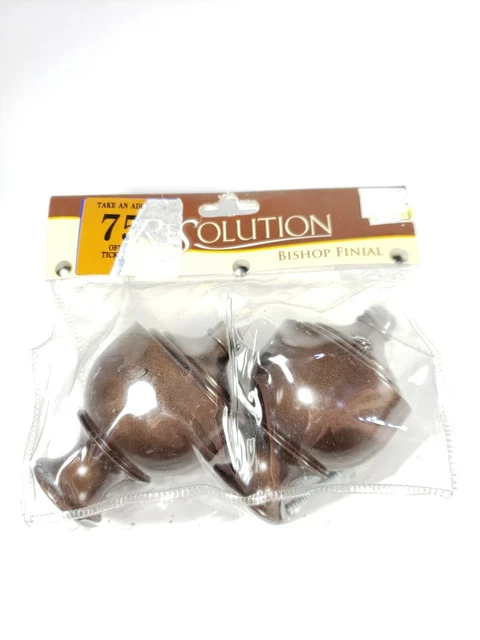 Metal Bishop Finial Pair Curtain Rod End Caps Resolution New