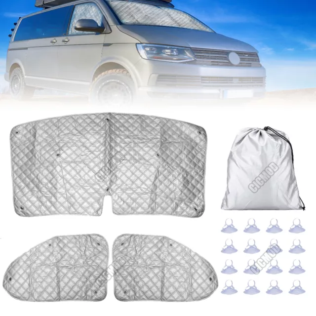 8PCS Sonnenschutz Auto Frontscheibe Windschutzscheiben Thermomatte für VW  T5 T6