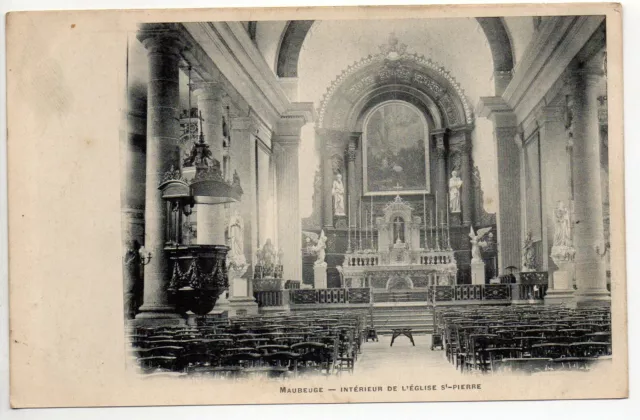 MAUBEUGE Nord CPA 59 vue sur l'interieur de l'église saint Pierre