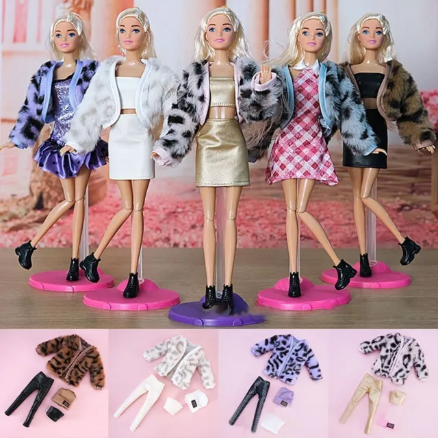 DIY Doll Accessories Casual Wear Hats Plush Coat Girl Clothes Dolls Pants