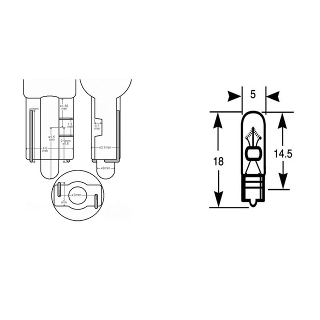 Riatec Scatola 10Pz lampadina tuttovetro 12v 1,2Wt5