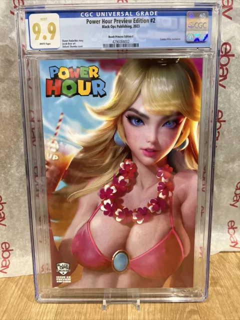Shikarii Princess Peach Cosplay Rare Power Hour Preview Ed 2 E CGC 9.9 Not 9.8