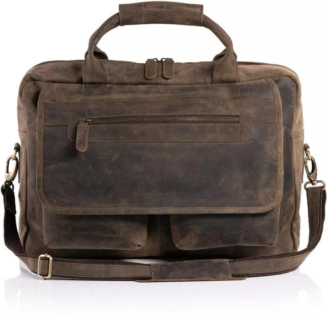 Handmade Buffalo Leather Briefcase Laptop Messenger Office Briefcase College Bag