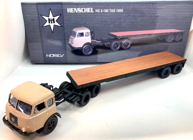 Camion Norev 1/43 – Henschel HS3-180 D. Brung Scharrer Allemagne, Très Bon état, Boîte D'origine