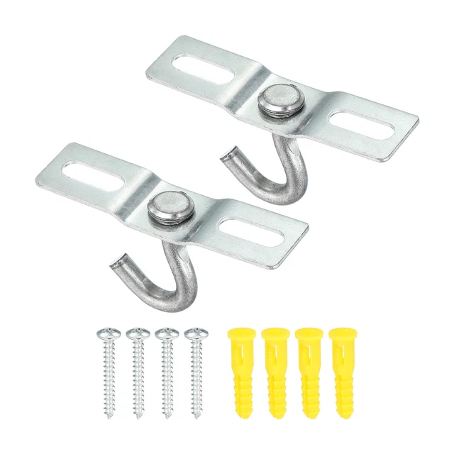 67mm Pad Eye Plate Ceiling Hooks, 2 Pack Wall Mount Hanger Galvanized Iron