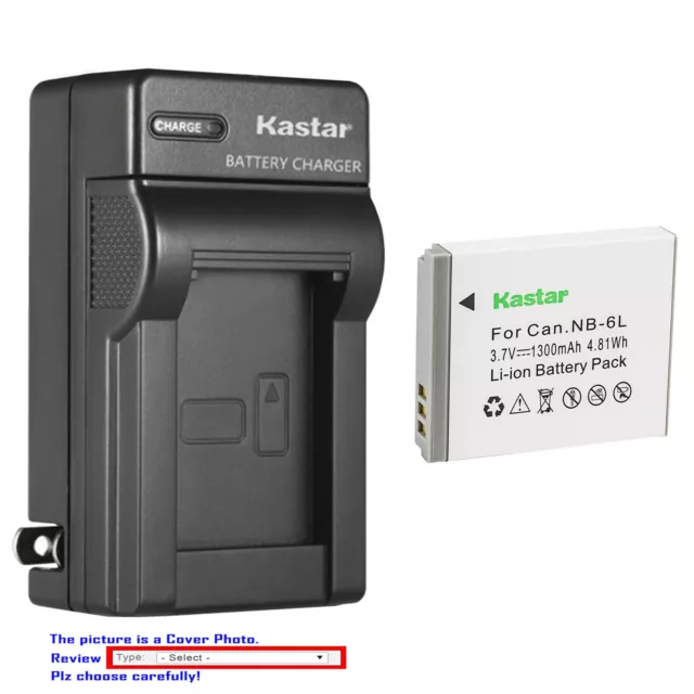 Kastar Battery Wall Charger for Canon NB-6L 6LH CB-2LY Canon PowerShot SD1200 IS