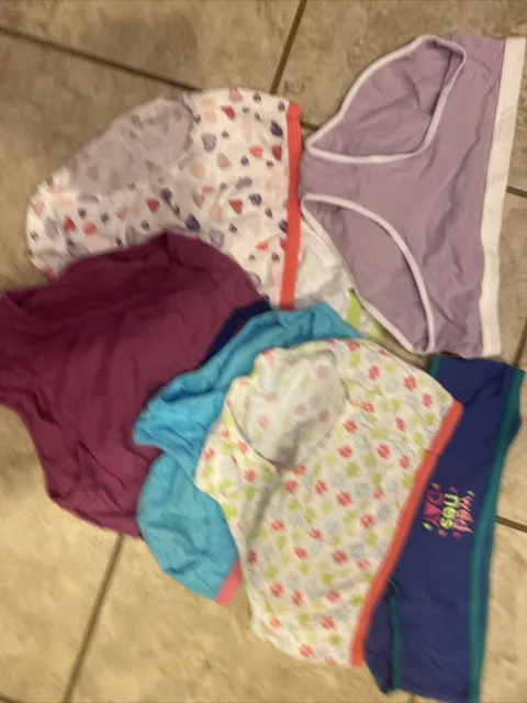 Hanes Girls Briefs Underwear Panties Cotton Tagless 10 Pack Size 12 Unicorn
