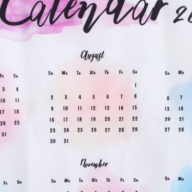 Decorative Home Decoration Calendar Cloth 2020 For Study Background