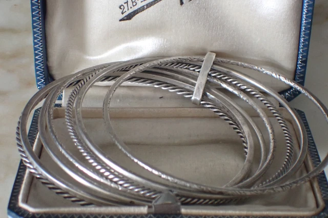 Bracelet Semainier Ancien En Argent Massif 850/1000 - Style Chaîne - Occasion Vintage