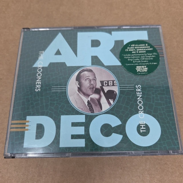ART DECO: THE Crooners by Various Artists (CD, Jul-1993, 2 Discs
