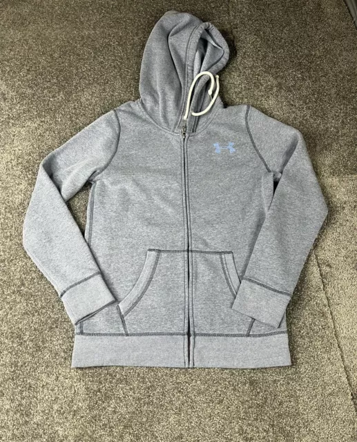 Under Armour Rival Fleece Hoodie Womens Extra Small Blue Jumper Sweater Ladies