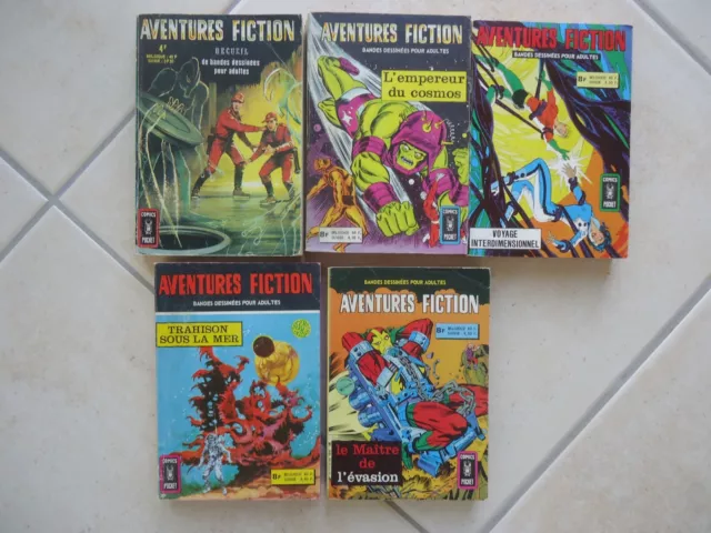 LOT de 5 Albums AVENTURES FICTION (2 BD par album) de 1970 /1976 /COMICS POCKET)