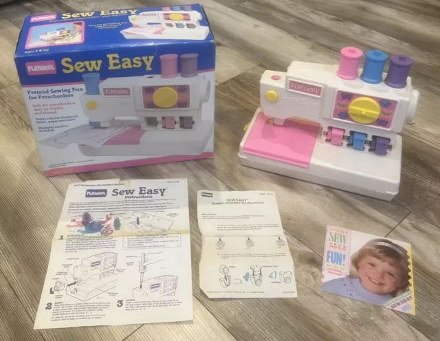 Vintage Playskool Sew Easy Sewing Machine 1989 Complete *Tested & Working Rare!