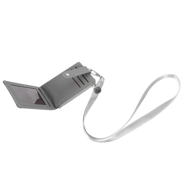 Zeeorymn Porta badge con cordino,Porta badge identificativo con cordino staccabile per,per carte d'identità,uffici, scuole, pass per (Nero