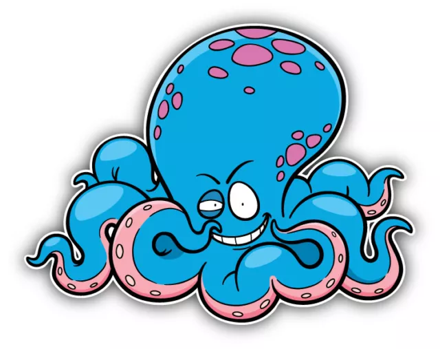 10cm Auto-Aufkleber Sticker Decal Laptop Farbe bunt Oktopus Toon Comic H1538