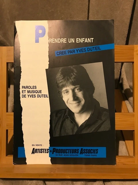 Yves Duteil Prendre un enfant par la main partition chant piano éditions APA