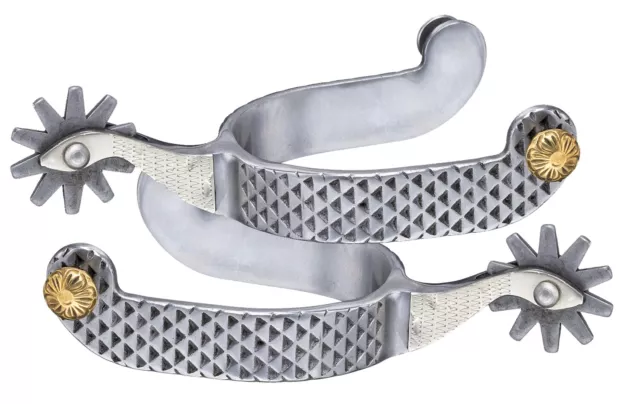 Western Sweet Iron Spurs - Rasp Design 3/4" Band and 2" Shank