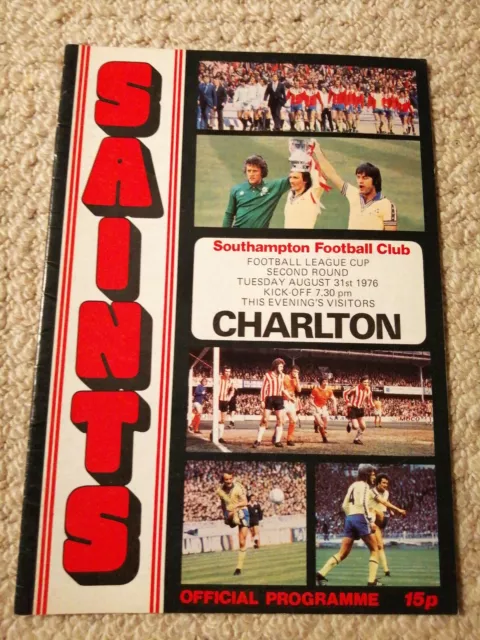 Southampton fc v Charlton Athletic 1976 football programme
