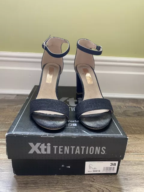NEW XTI TENTATIONS Premium Grey Silver Women s Shoes Low Heel Sandals Shoes UK 3 21.34 PicClick UK