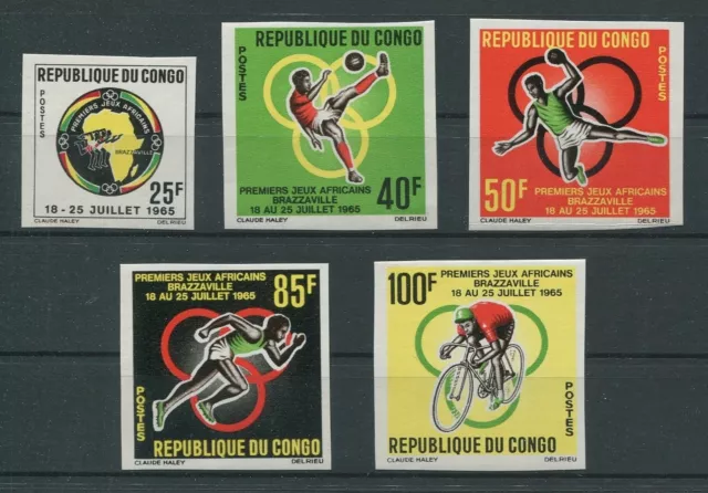 CONGO AFRICAN-GAMES 1965 UNGEZÄHNT SPORT SPORTS IMPERF NON DENTELE RARE h1263