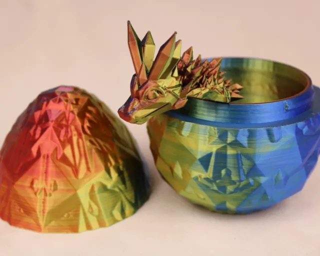 3d printed Egg with baby Dragon, multicoloured, Australian made with local mats