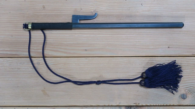 Jitte Jutte Samurai Ninja Polizei Kobudo Trainingswaffe Eisen Messing Quasten