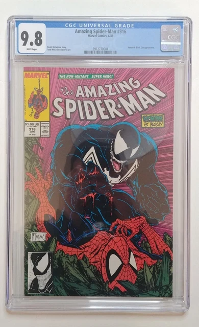 Amazing Spider-Man 316 CGC 9.8 WHITE 1st Venom Cover MARVEL Todd McFarlane '89
