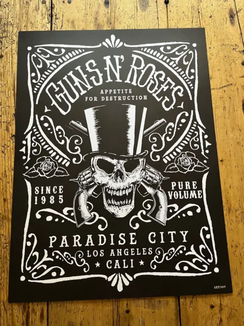 Guns N Roses - Tour  Lithograph /  Poster - Paradise City  -  2016
