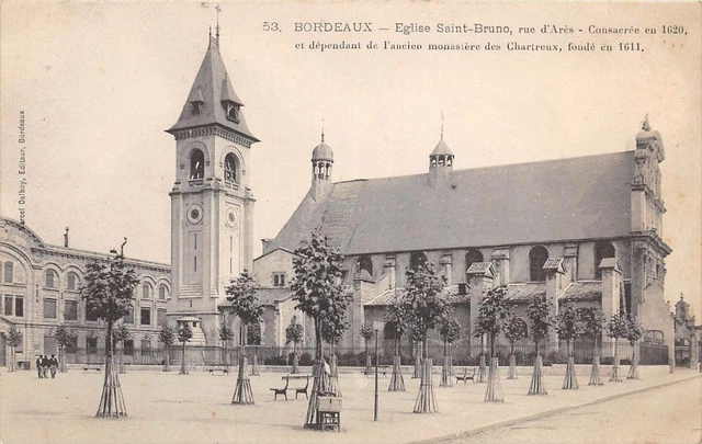 CPA 33 BORDEAUX EGLSIE SAINT BRUNO RUE D'ARES (dos non divisé)