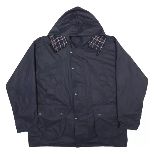 ROYAL SPENCER MENS Wax Jacket Blue Hooded XL 24.99 PicClick UK