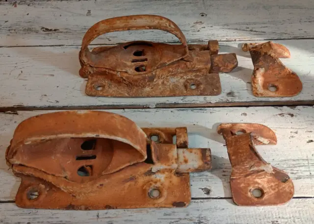 Antique Original Barn Door Latch Swinging, Shed Latch with Handle Salvage lot --