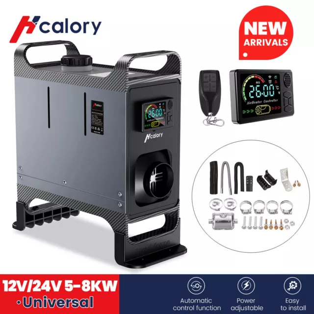 Hcalory 8KW Car Air Diesel Night Parking Heater 12V-24V For RV Truck Bus Boat