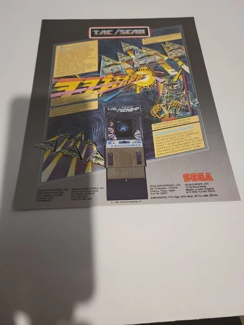Flyer  SEGA,TAC/SCAN 1982  Arcade Video Game advertisement original see pic