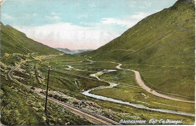 BARNESMORE GAP Co. DONEGAL IRELAND KEVII ½d GREEN 1906 P/C REF 1302
