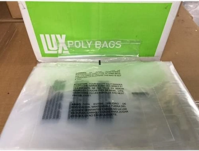 1000 14X20 Self Seal Suffocation Warning Clear Poly Bags 1.5 Mil