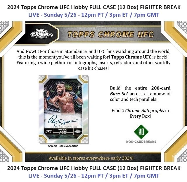 KHAMZAT CHIMAEV 2024 Topps Chrome UFC Hobby 1 ÉTUI 12 boîte FIGHTER