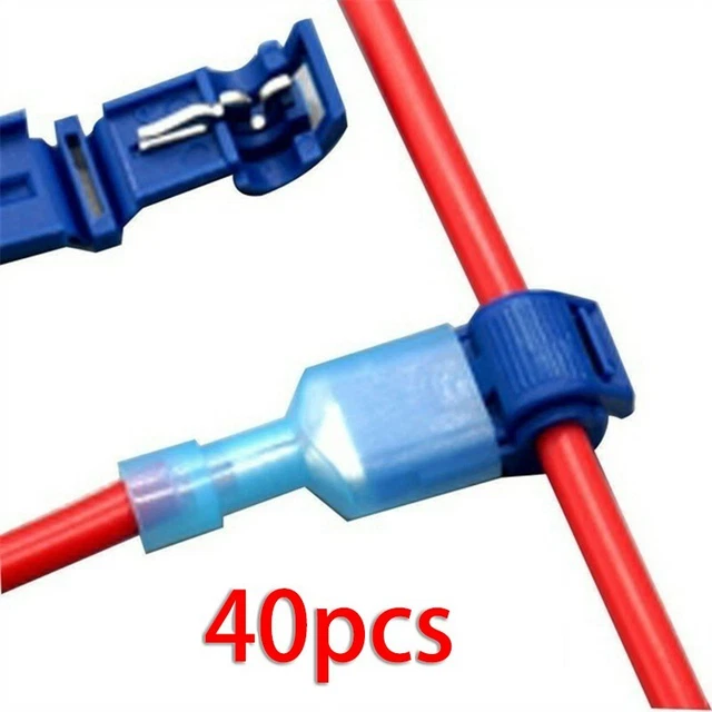 40Pcs Rapide Câble Électrique Connecteur Câble Terminaux Crimp Électricité Pièce