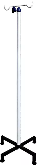 4 FT Iron Saline IV Stand For Hospital (White Color)