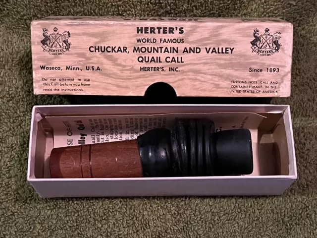 HERTER'S World Famous Chuckar, Mountain & Valley Quail Call complete AS IS