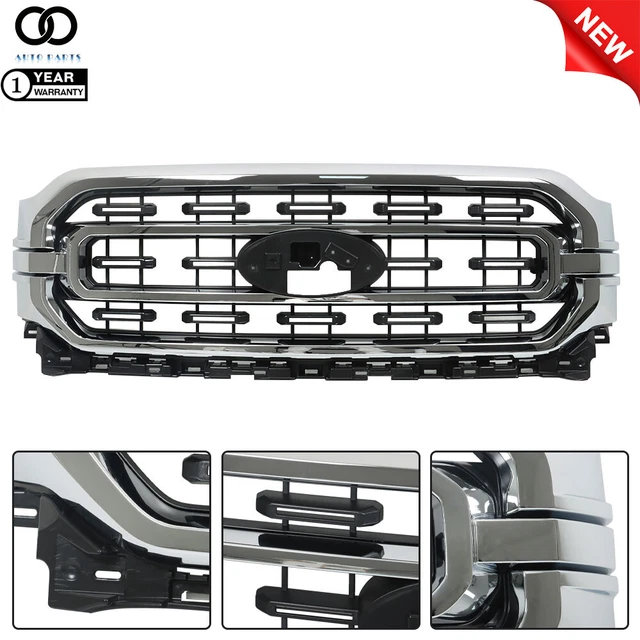 FRONT BUMPER GRILLE Chrome Trim Grill For 20212022 Ford F150 XLT ML3Z