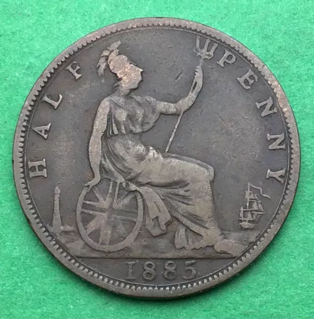 Uk 1885  Great Britain Half Penny - Queen Victoria