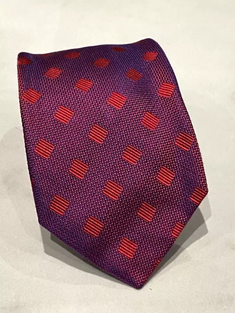 Emanuel Ungaro Men's Tie - 100% Printed Silk Tie - Red Tones - Geometric