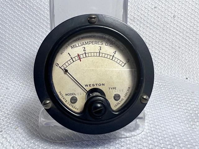Vtg Weston Electrical Instrument Corp Model 506 Milliamperes D.C. Gauge