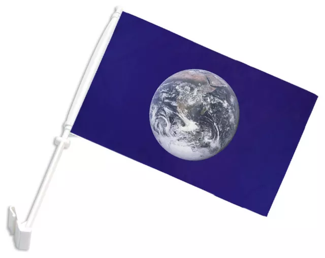 (2 Pack) Earth Car Window Vehicle 12x18 12"x18" Flag