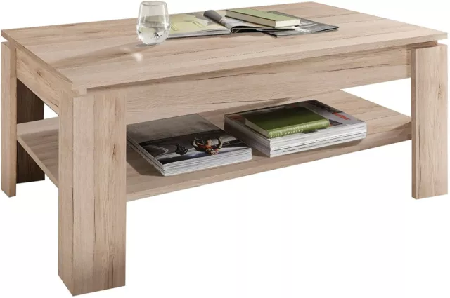 ✅ Tavolino da Salotto con Ripiano Basso Tavolo in Legno Marrone Rovere Moderno