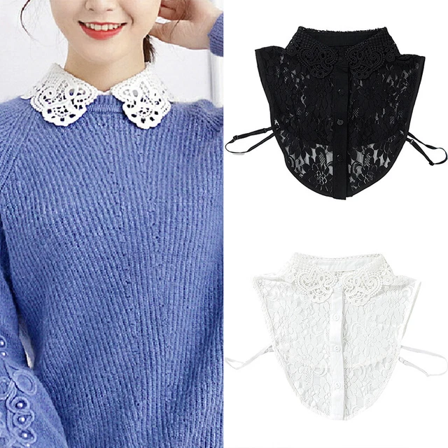 Femmes Faux Col Dentelle Col Détachable Revers Ras Du Cou Collier Chemise Uti 》