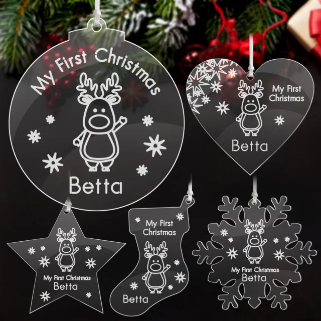 Personalised Christmas Bauble Acrylic Xmas Decoration Xmas Tree Ornament 2021