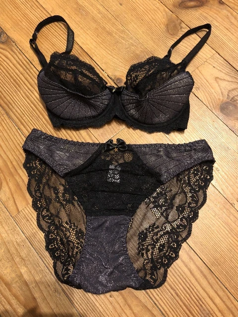 Ensemble Lingerie Aubade Soutien-gorge 90B/75EU/34US + 2 Strings | Balconnet Multicouleur Neuf Sans étiquette