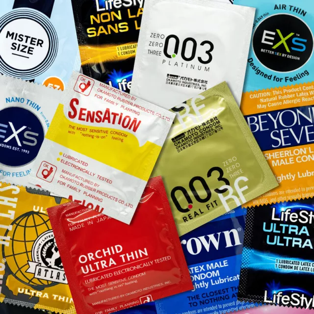 Ultra Mince Extra Sensible Condoms Échantillonneur Paquet Assorti Gros 001mm 2