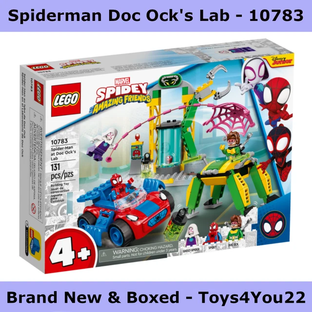LEGO 10783 MARVEL Spider-Man at Doc Ock’s Lab Set with Mech and Car Toy ...